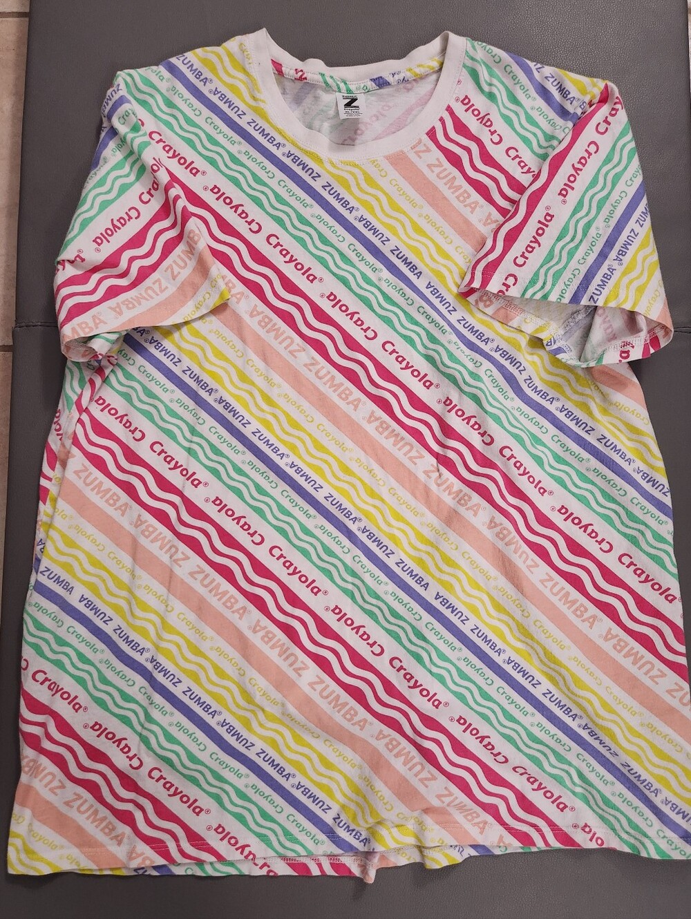Zumba X Crayola Multicolor Striped Logo Tee